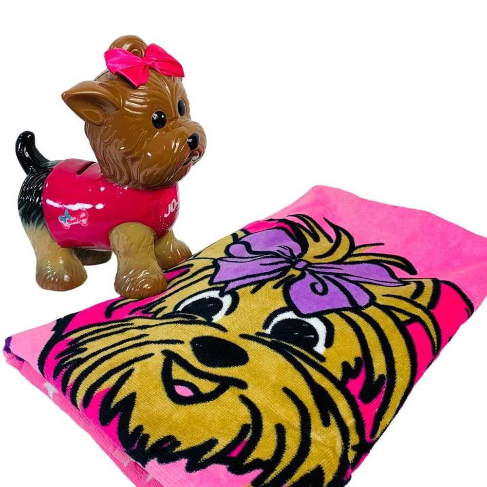 Jojo Siwa Nickelodeon Yorkie Dog Bank and Towel Beach Pool Bath Unicorn Gift Set